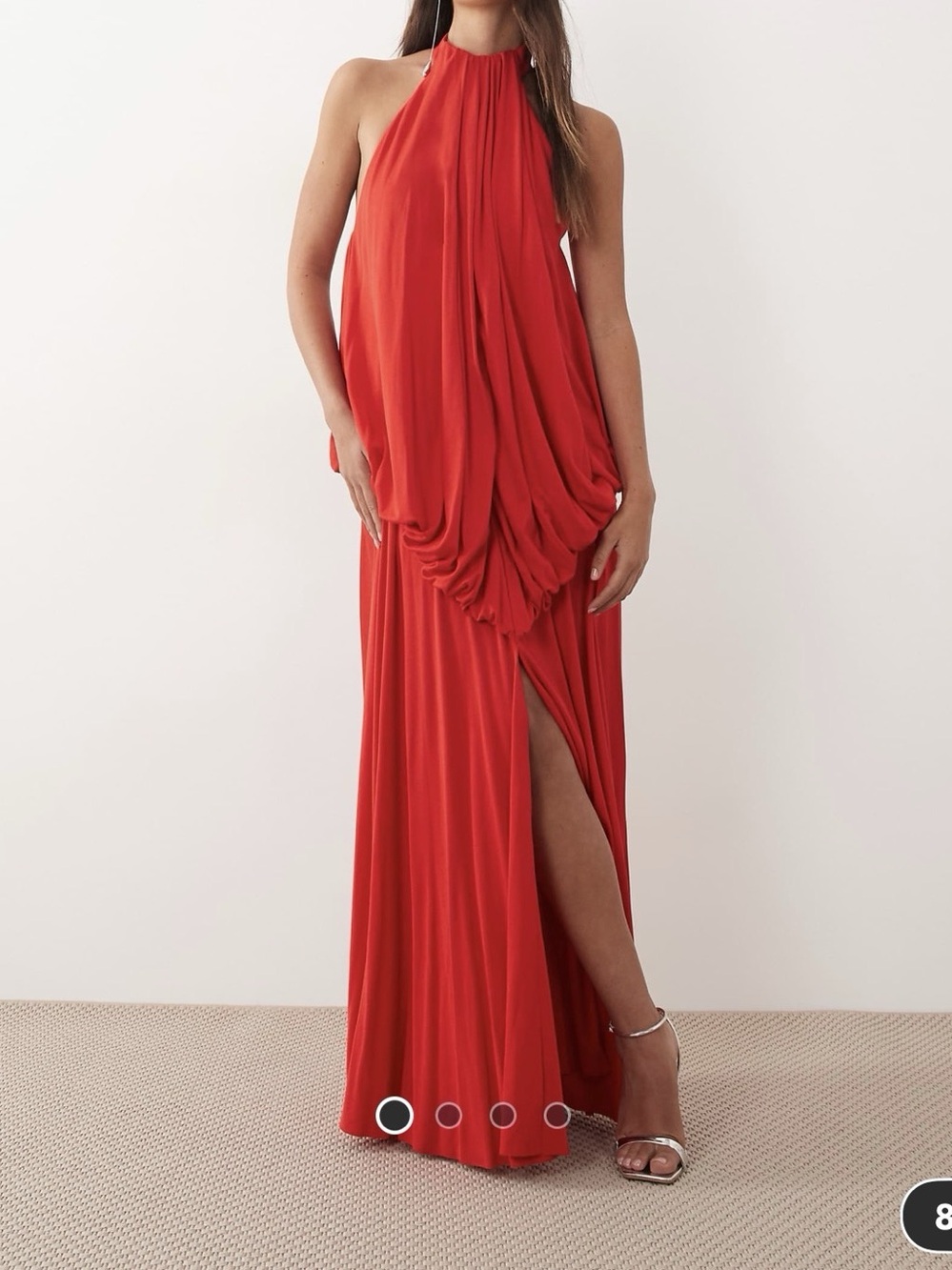 Arrange Brand from ASOS Eye-Catching Silhouette Red Cowl Neck Halter Maxi Dress